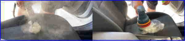 悪臭の原因物質を除去する車内消臭施工