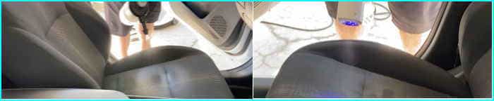 嘔吐汚れを分解除去する車内クリーニング洗浄工程